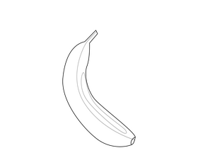 Free banana black and white clipart