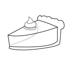 Pumpkin pie drawing black and white clipart