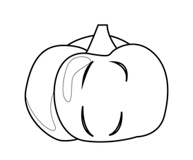 Cartoon pumpkin black and white clipart
