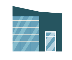Commercial glass building clipart