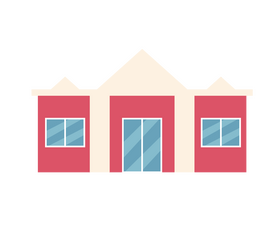 Red public building cartoon clipart