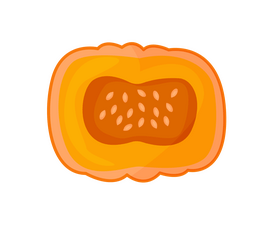 Half cut pumpkin clipart