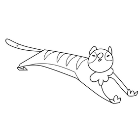 Meerkat animal running black and white clipart