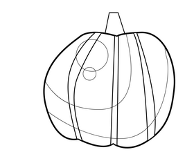 Pumpkin illustration black and white clipart