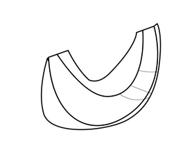 Cartoon pumpkin slice black and white clipart