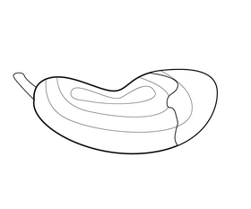 Elongated pumpkin drawing black and white clipart