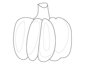 Large orange pumpkin illustration black and white clipart