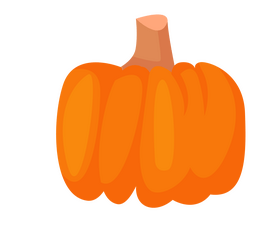 Large orange pumpkin illustration clipart