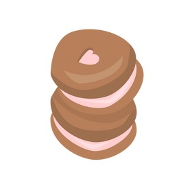 Biscuit pink chocolate clipart