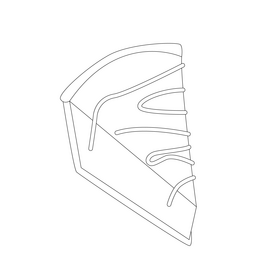 Cheesecake piece illustration black and white clipart