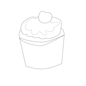 Free cupcake black and white clipart