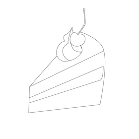 Piece of cake black and white clipart