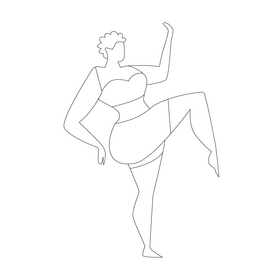 Afro American woman doing yoga black and white clipart