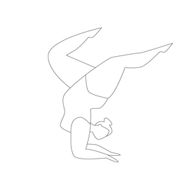 Fat woman doing exercise black and white clipart