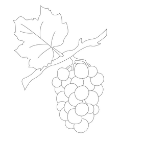 Branch of grapes black and white clipart free download