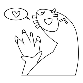 Mole saying hi black and white clipart