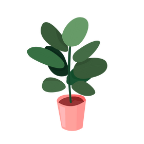 Potted flower cartoon clipart
