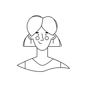 African American black portrait black and white clipart