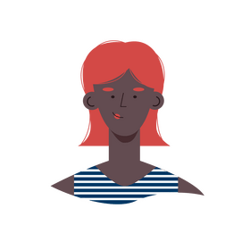 Redhead black girl portrait clipart