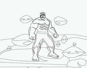 Hulk marvel black and white vector