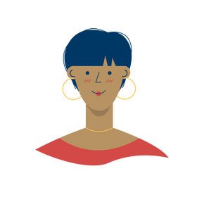 Short hair girl portrait drawing clipart