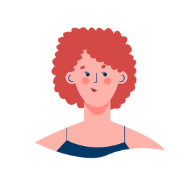 Curly girl portrait clipart