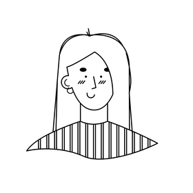 Cute blonde portrait black and white clipart