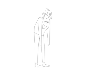 Zombie illustration black and white clipart