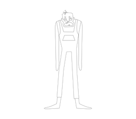 Tall zombie cartoon black and white clipart