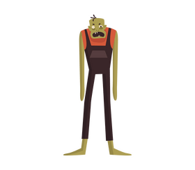 Tall zombie cartoon clipart