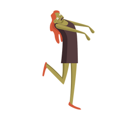 Cartoon zombie girl clipart