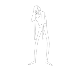 Free girl zombie black and white clipart