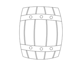 Beer barrel black and white clipart