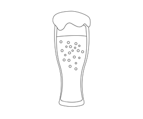 Free beer in glass black and white clipart