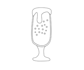 Cartoon beer drink black and white clipart