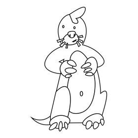 Printable mole waiting cartoon black and white clipart