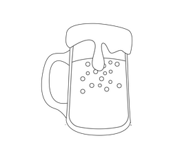 Glass of beer black and white clipart