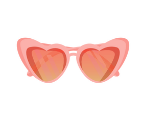 Girls heart shaped sunglasses clipart
