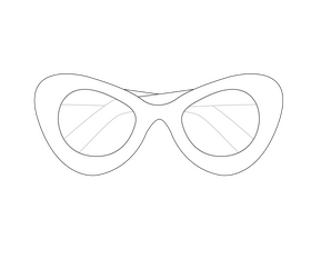 Girls sunglasses black and white clipart
