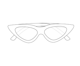 Sunglasses cartoon black and white clipart
