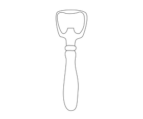 Bottle opener black and white clipart