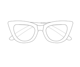 Sunglasses cartoon black and white clipart