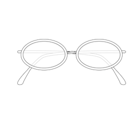 Cartoon sunglasses for men black and white clipart