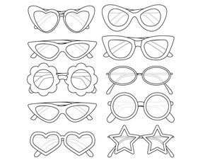 Free sunglasses black and white vector