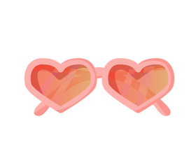 Heart shaped sunglasses for girls clipart