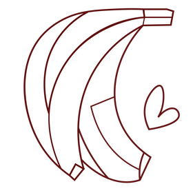 Monkey banana black and white clipart