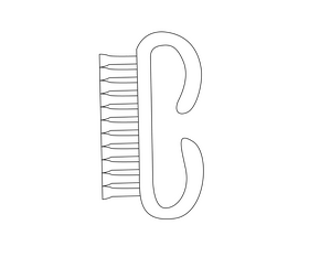 Manicure brush black and white clipart