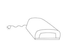 Manicure lamp cartoon black and white clipart