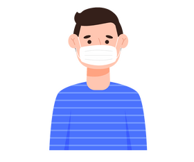 Cartoon boy in mask clipart