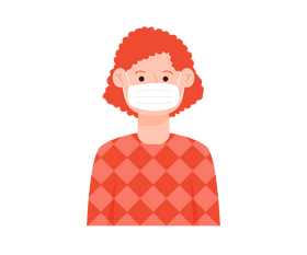 Girl with mask illustration clipart